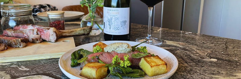 Grillad entrecôte med brynt pepparsmör och fondantpotatis