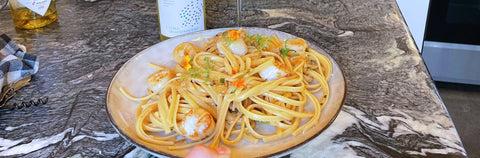 Pasta med pilgrimsmusslor och brynt smör