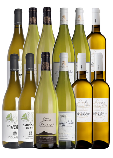Sauvignon Blanclådan - 12 flaskor - Fyra viner från 4 gårdar