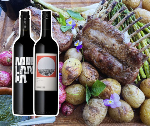 Grillade lammracks med mynta- och pistagepesto